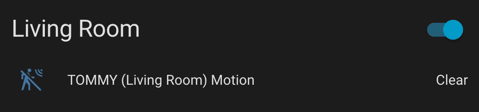 TOMMY zone binary_sensor entities in Home Assistant