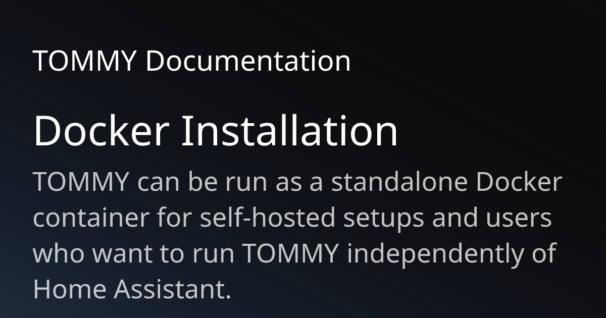 Docker Installation | TOMMY